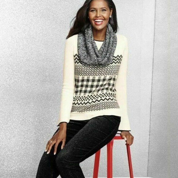 Talbots Sweaters - Talbots Fair Isle Lurex Wool Blend Sweater HW9427